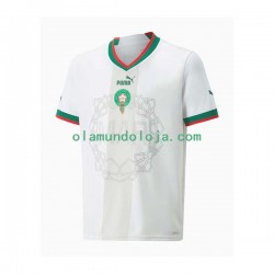 Camisola Marrocos Homem Equipamento Segundo Copa do Mundo 2022 Manga Curta
